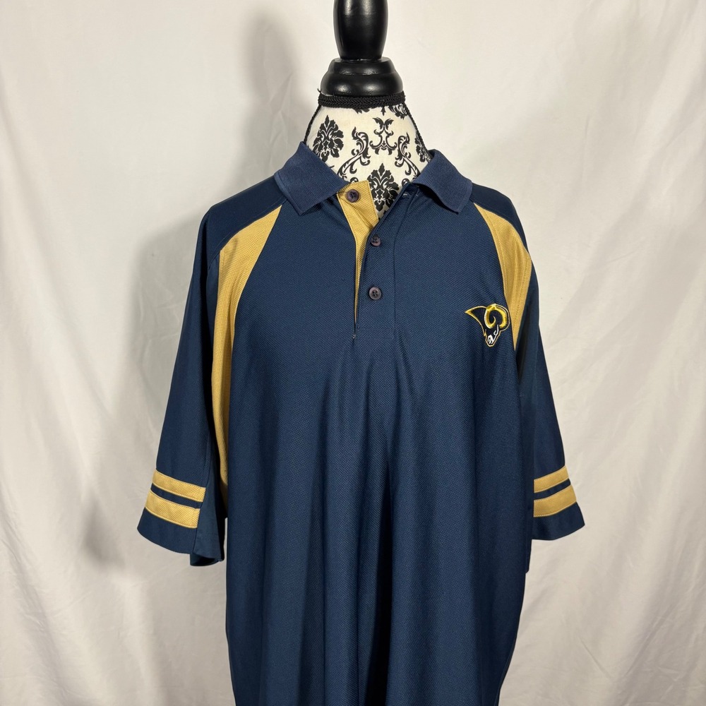 Los Angeles/St.Louis Rams NFL Men's XL Navy Gold Short Sleeve Polo Shirt